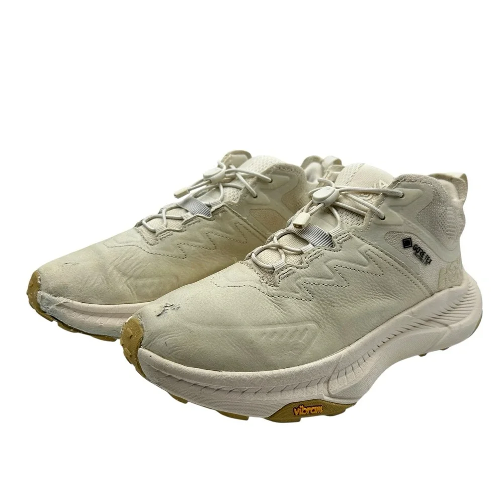 Womens 8 B - HOKA Transport Chukka‎ GTX Hiking Shoes - Oat Milk/Alabaster
